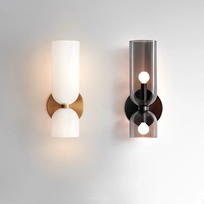 Nordic Minimalism Glass Wall Light Modern Restaurant Coffee Shop Atmosphere Wall Light Home Decoration Bedroom LED Light Luster