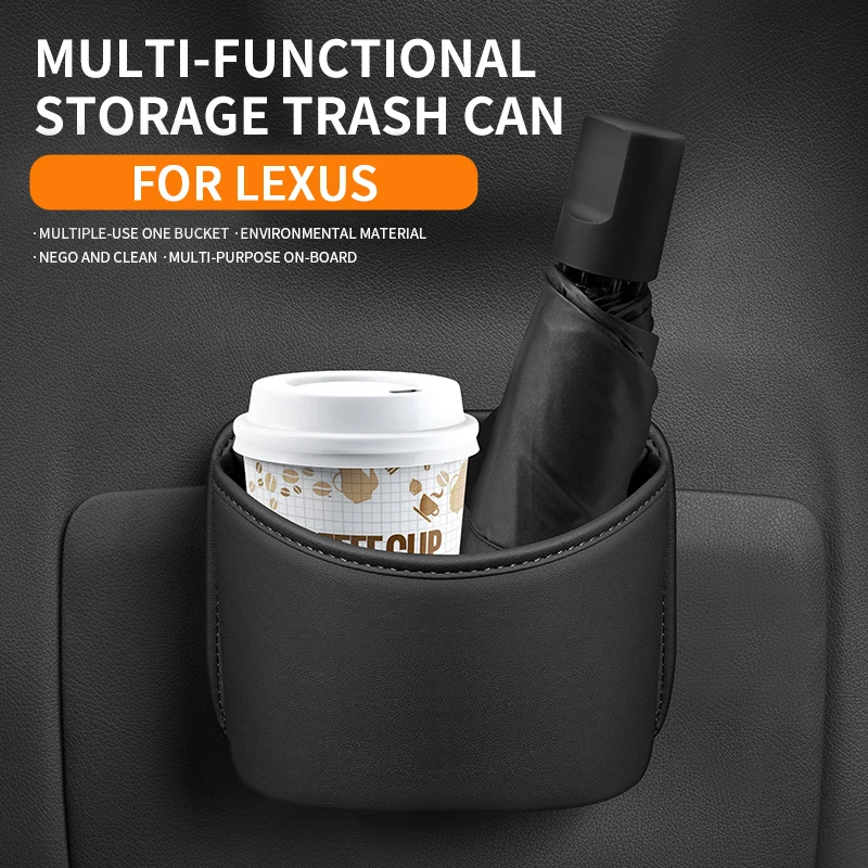 Car Door Trash Can Waterproof Stain-Resistant Hanging Storage Box For Lexus UX250h RX450h CT200h RX400h NX300h RX350 RX300