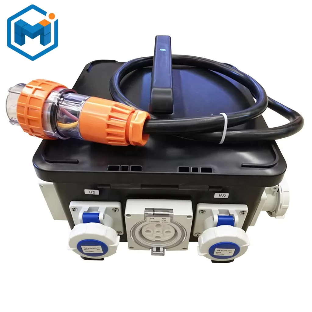 AU 50A 5 Pin Plug Input Outdoor Portable Power Distribution Box
