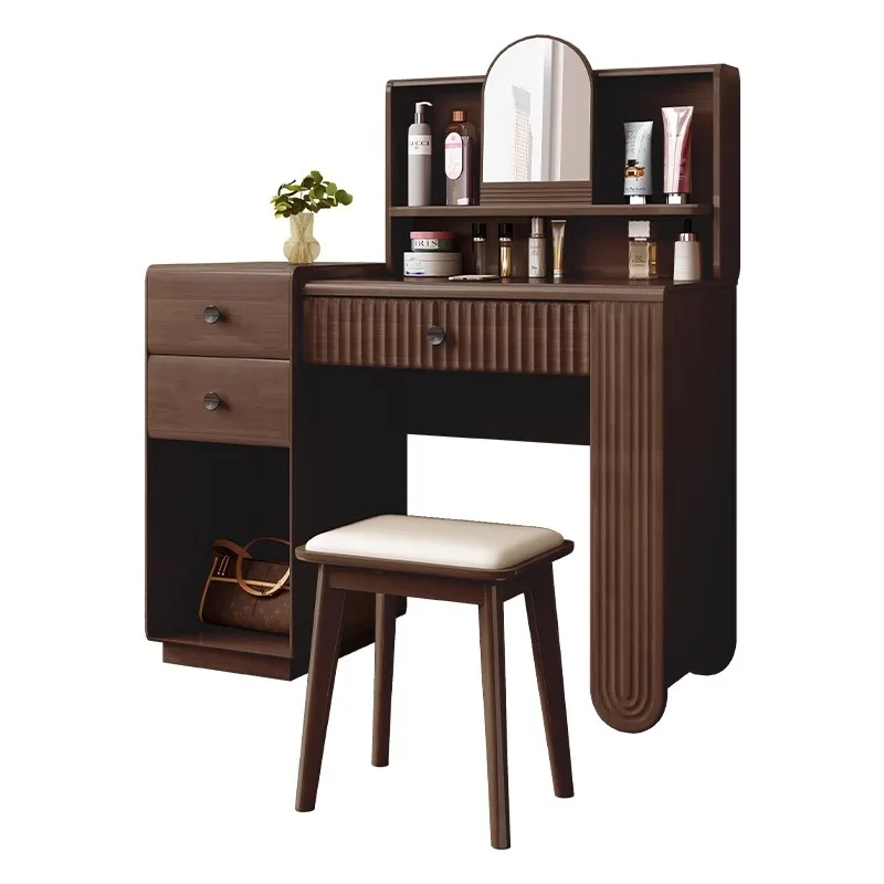Yjq all solid wood dresser French retro makeup table bedroom storage desk integrated chest