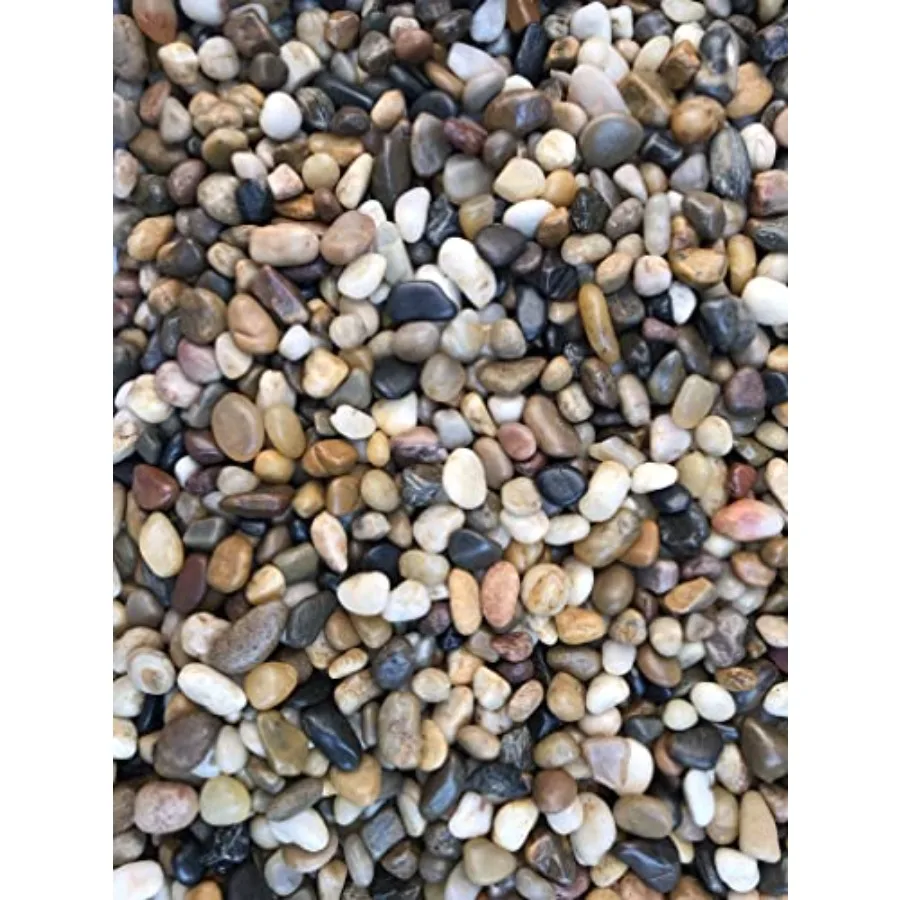 

18 LBS Natural Polished Mixed River Rock Stones for Outdoor Landscaping Decorative Gravel for Planters Aquariums Vase Fillers G