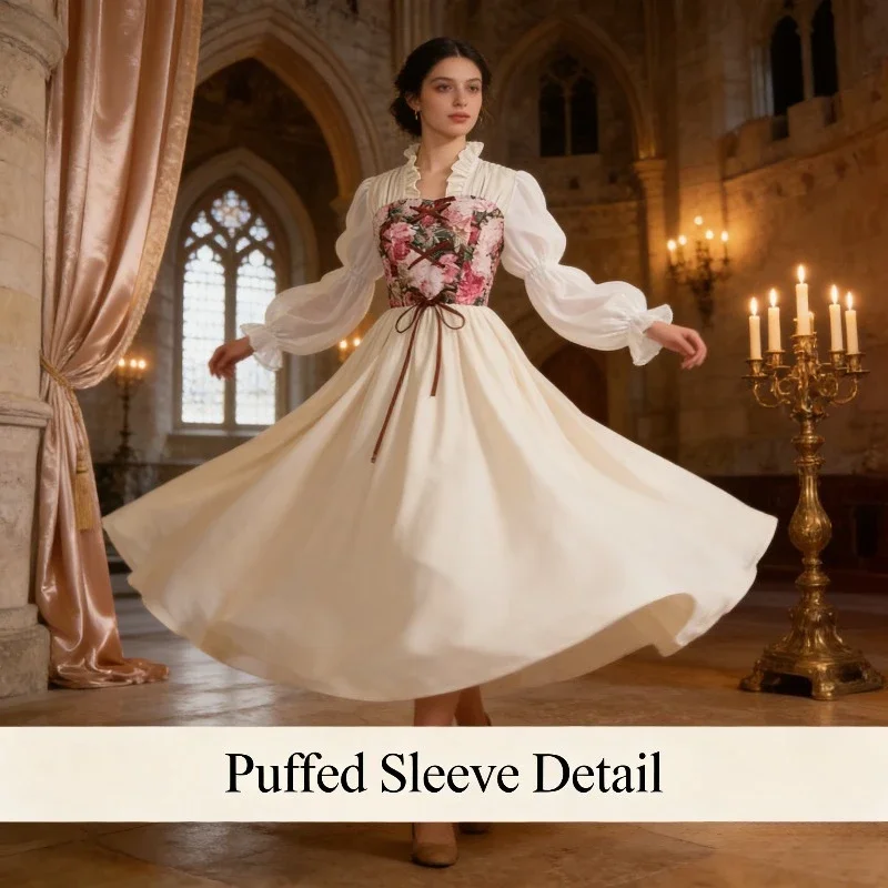 2026 جديد القرون الوسطى زي المرأة الساحرة تأثيري الدراما المرحلة فستان الكرة ثوب