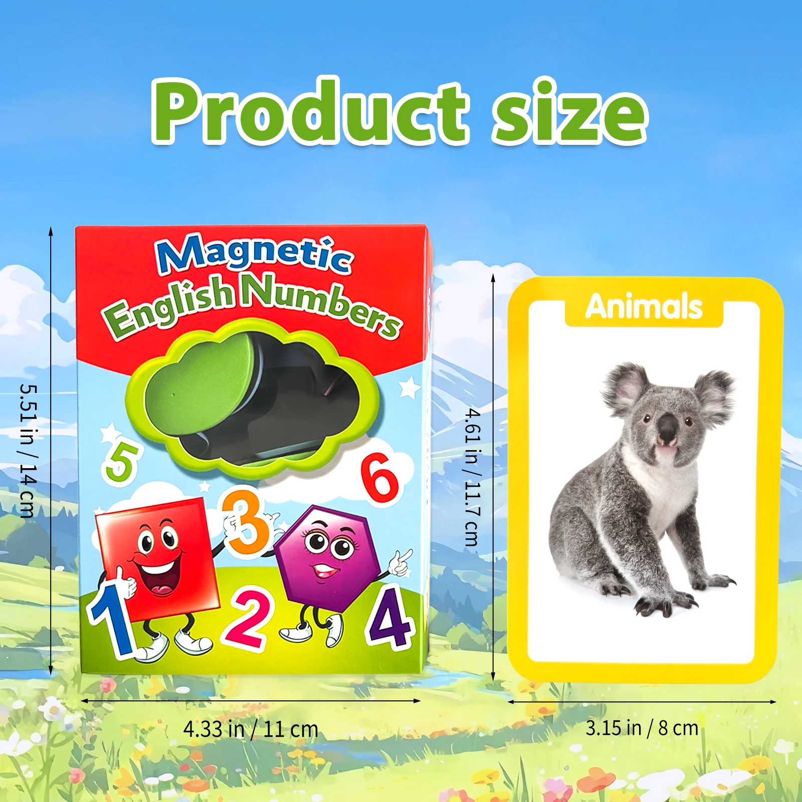 

Kids Magnetic English Numbers Animal Flashcards Set Early Learning Cognitive Educational Flashcards for Toddlers