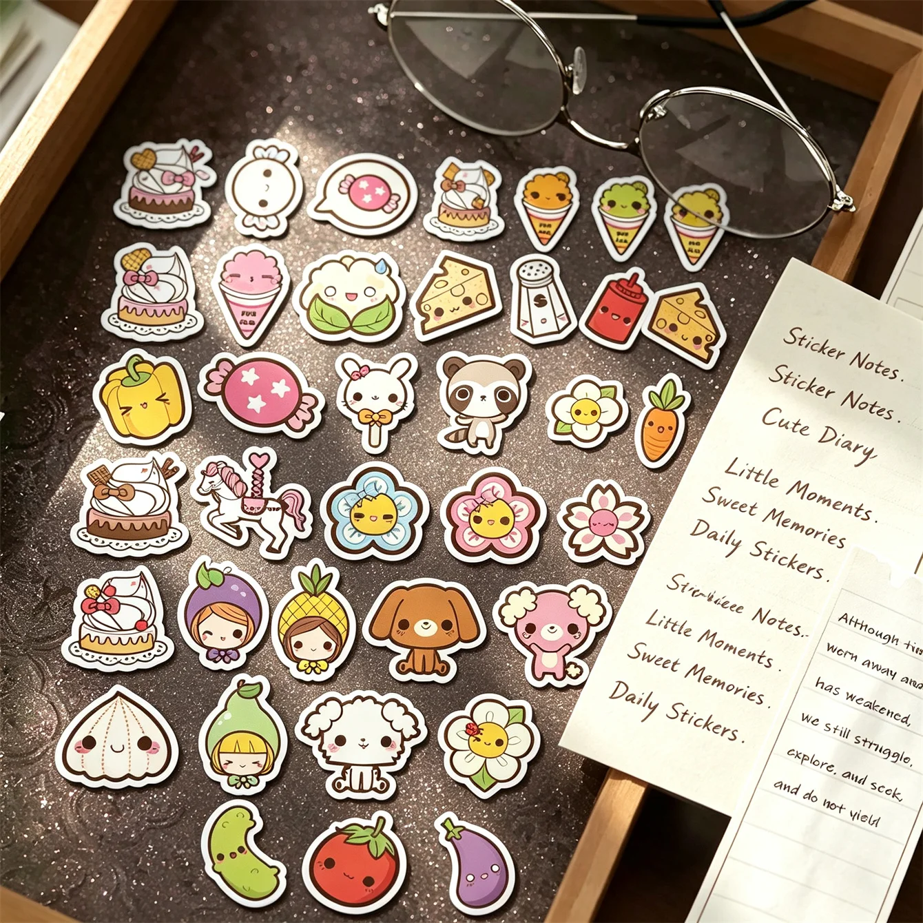 51pcs Cute Vegetable flower collection stickers DIY Laptop Kids Waterproof DIY Decals Sticker for Fridge Suitcase Stationery
