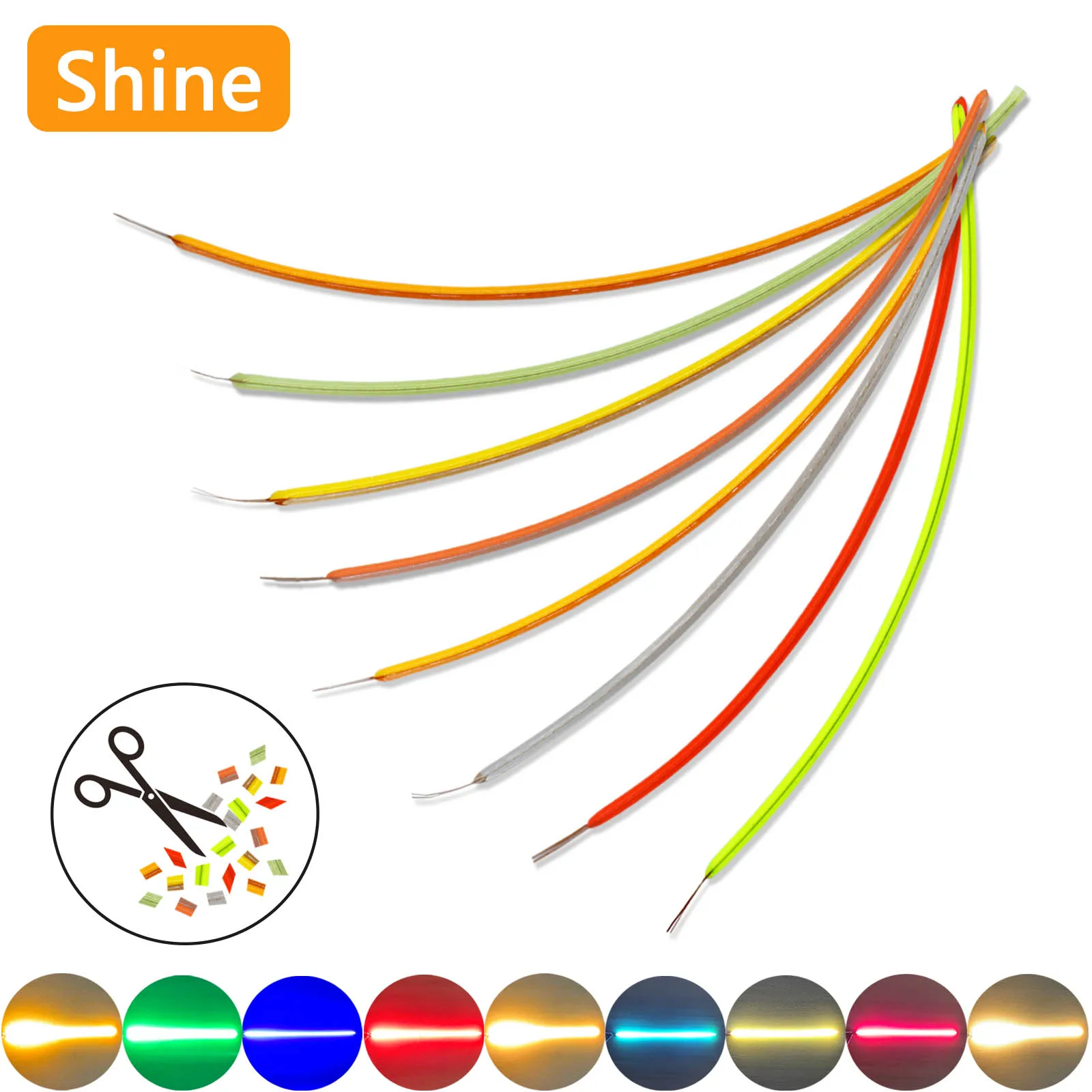 25/65/80/110/128/190/255/300/352mm COB LED Flexible Filament DC3V Edison Light Bulb Trimmable Filament Lighting Accessories DIY