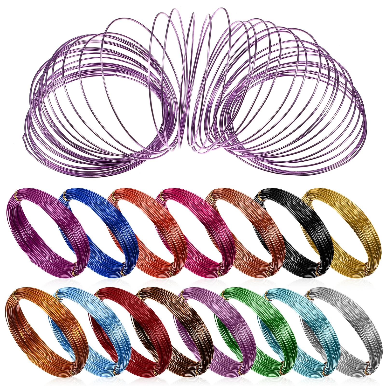 

15 Rolls Colored Aluminum Wire 1 0mm 10m DIY Crafts Braiding Jewelry Making Bendable Flexible Soft Anodized