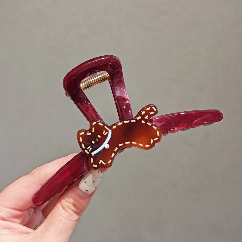 Korean Style Cute Cat Large Hair Claw, Non-slip Strong Hold Grip for Thick Hair, Sweet Girls Versatile Back Head Accessories