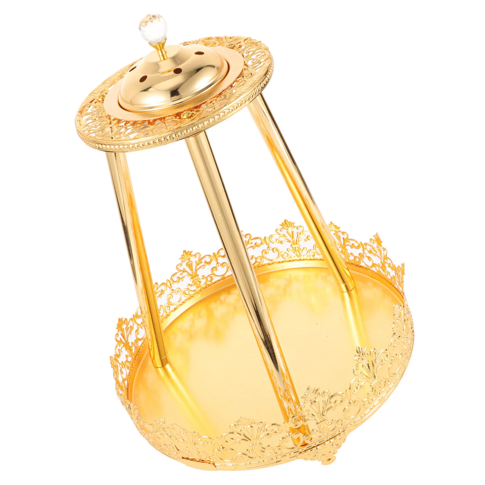 

Retro European Incense Burner Vintage Zinc Alloy Decorative Censer Desktop Ornament Home Office Decor Incense Tray Cone Stand