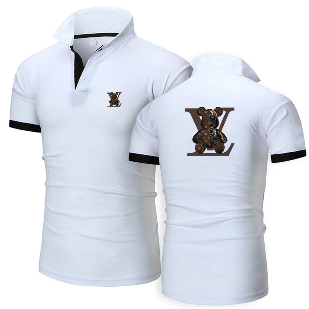 Luxury brand men\'s polo shirt short sleeved contrasting color Polo 2024 new clothing summer street casual fashion men\'s top