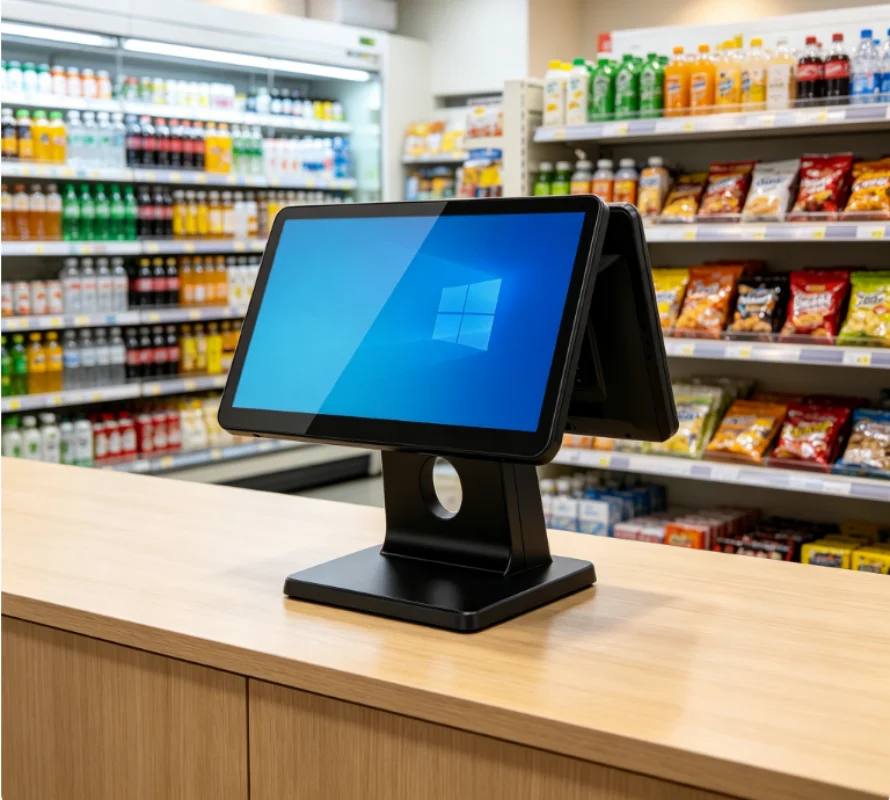 Cash Drawer Pos - 15.6インチ Windows タッチスクリーンPOS端末、POSシステム搭載オールインワンレジ、レストラン用POS端末 Win7 Win10 Win11対応