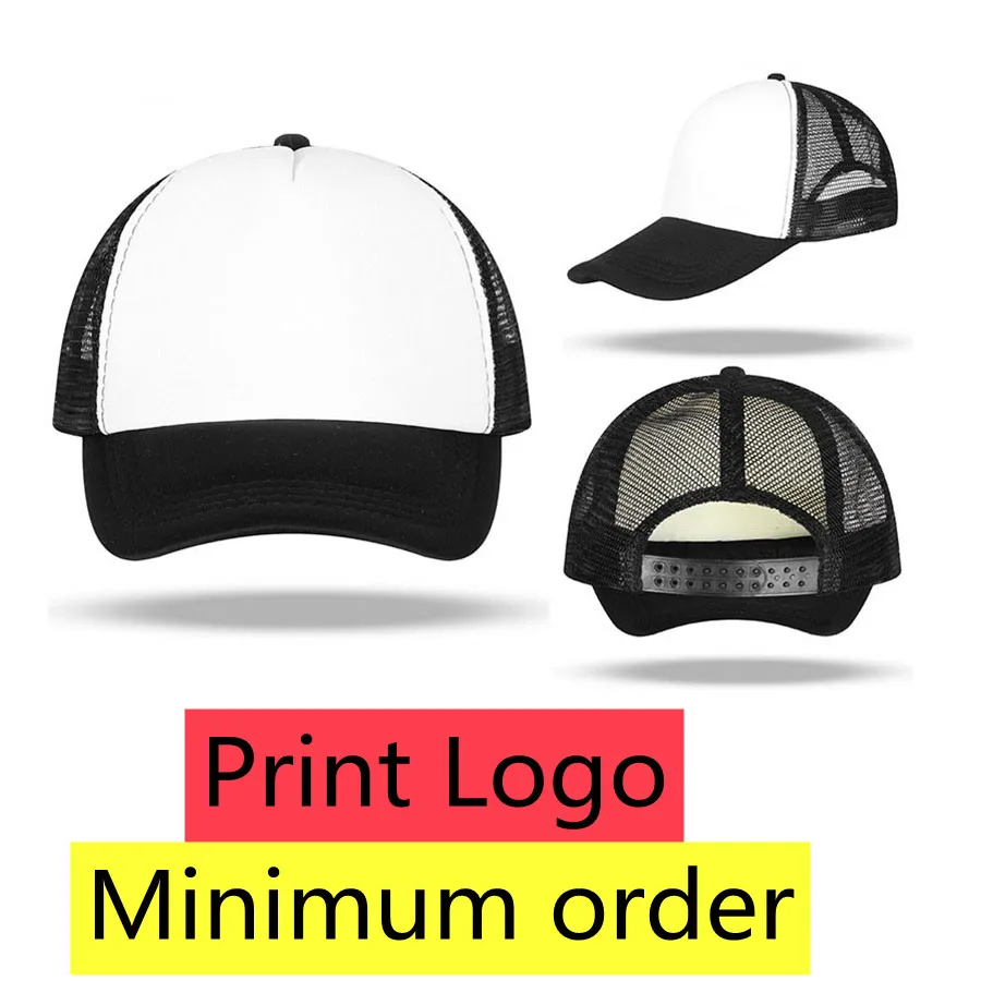 1 PCS Custom Logo Baseball Cap Advertising Hat Adult Child Personality DIY Design Trucker Hat Blank Mesh Cap Men Women 42 Colors