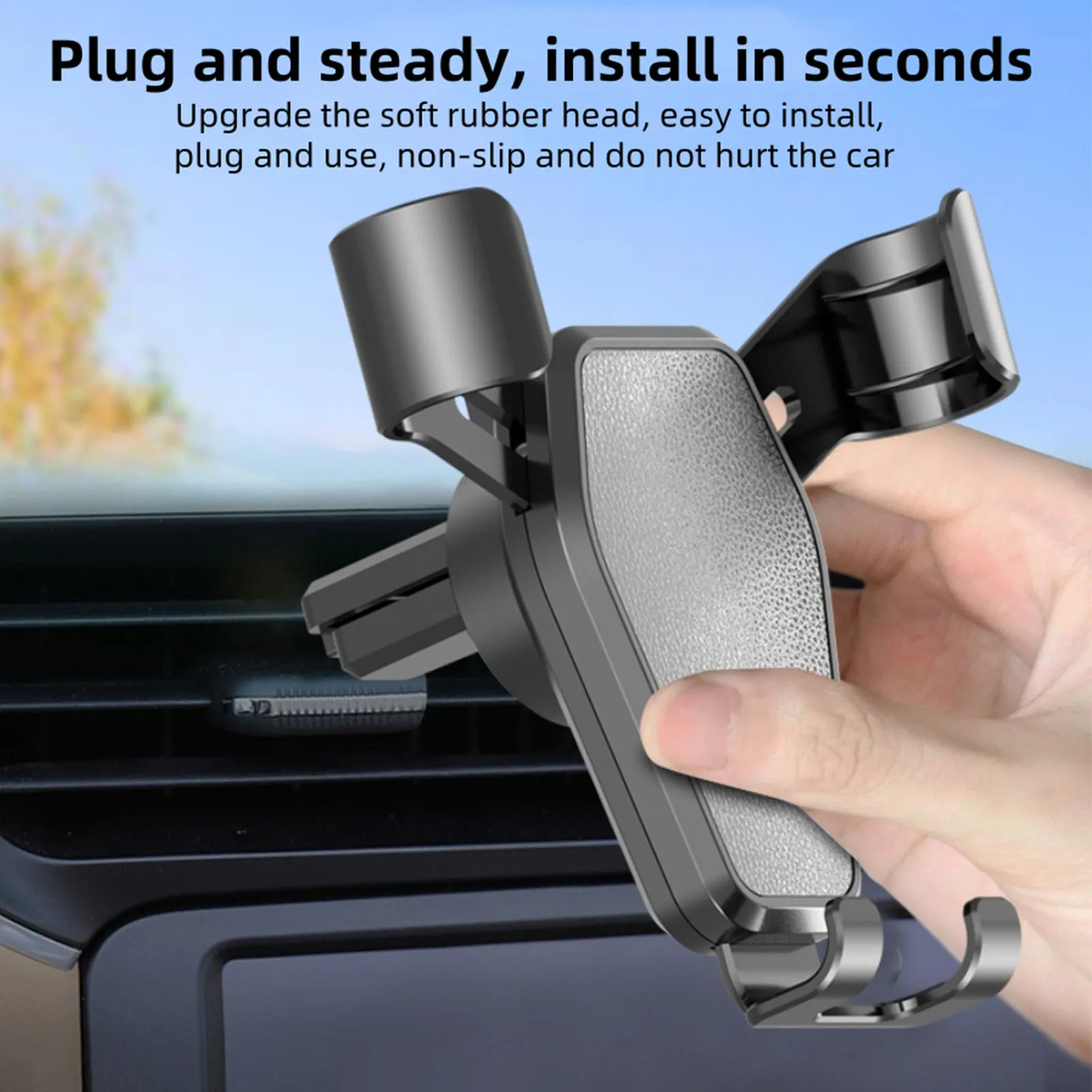 سيارة الهواء تنفيس قاعدة تركيب مزودة بمشبك منفذ قوس الجاذبية الملاحة هاتف محمول لتحديد المواقع حامل دعم حامل هاتف السيارة المحمول