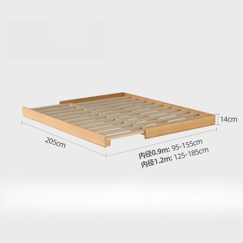 Solid wood bed retractable raised Montessori floor bed boys and girls small apartment side pull-out bed