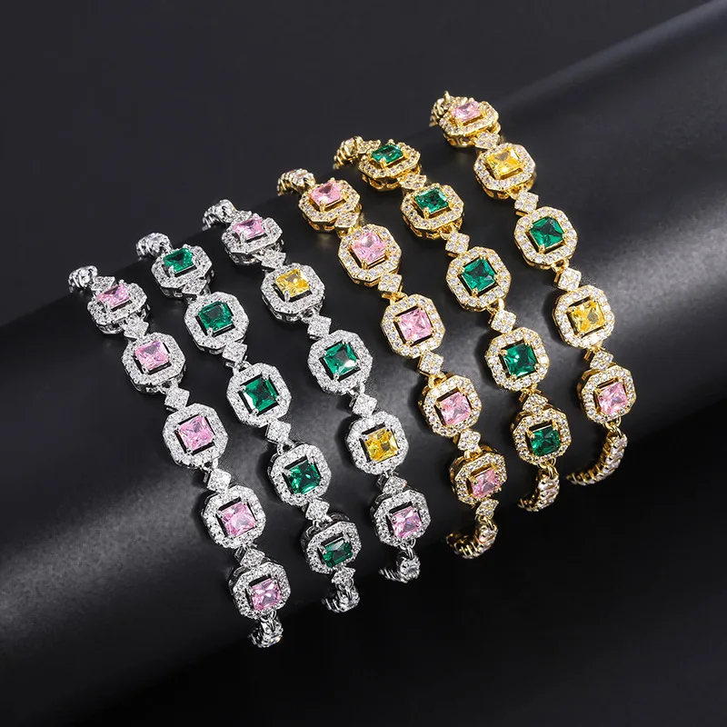 JitDoo Trendy Luxury Women Bracelet with Brilliant Simulate Paraiba Silver Color/Gold Color 2023 Jewelry