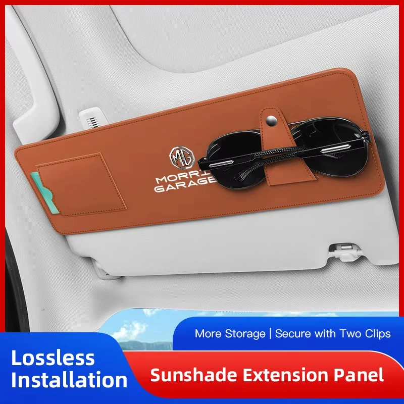 Car Sun Visor Extender with Glasses Clip Card Holder Anti Glare for MG ZS MG4 EV MG HS MG3 MG5 EV Marvel R Auto Accessories