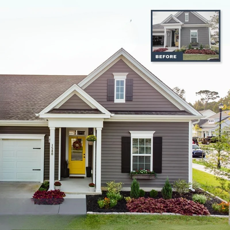 Split Straight Top Exterior Window Shutters | 18" x 67" | Clay | Simple Installation + Hardware Included