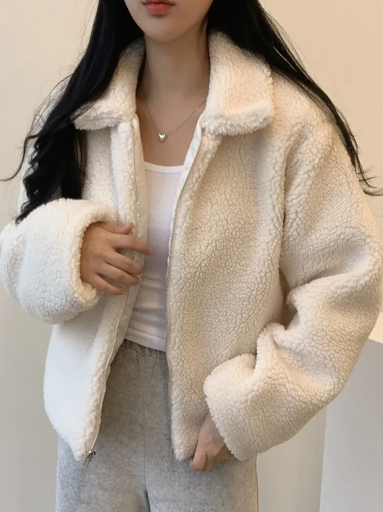 

Новое зимнее модное повседневное пальто с меховым воротником из ягненка Thiened ort Jaet, хлопковое пальто, молодежное женское пальто-стойка с длинной молнией све