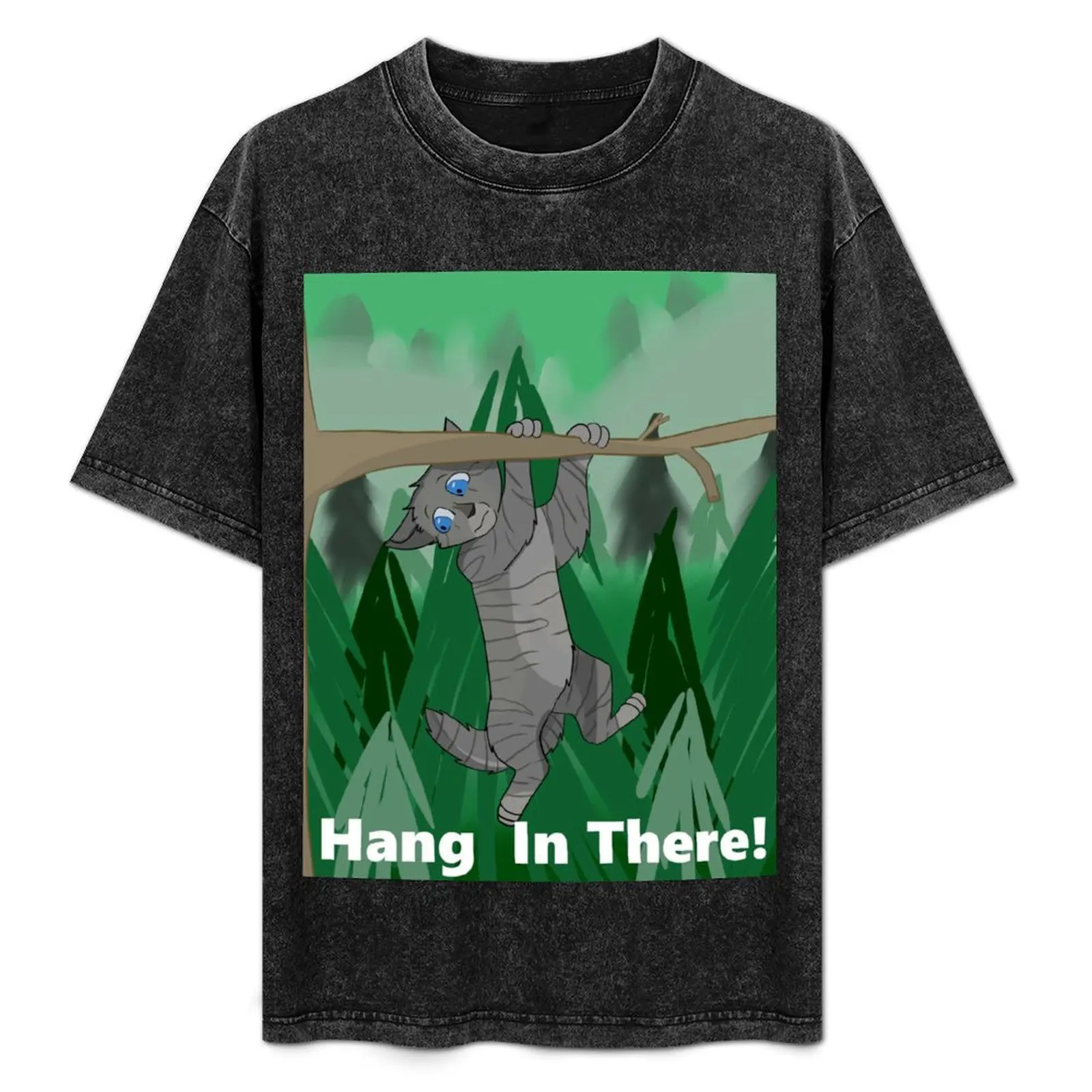 Hang In There Jagged Peak T-Shirt man clothes custom shirt oversized mens vintage t shirts