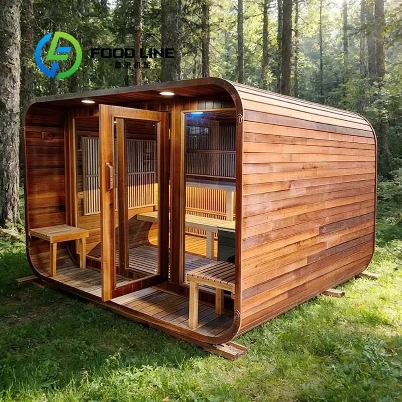 Outdoor Wooden Sauna Cabin Integrated Thermal Insulation Structure Suitable For Home Patio Terrace Resort And Open Rest Space