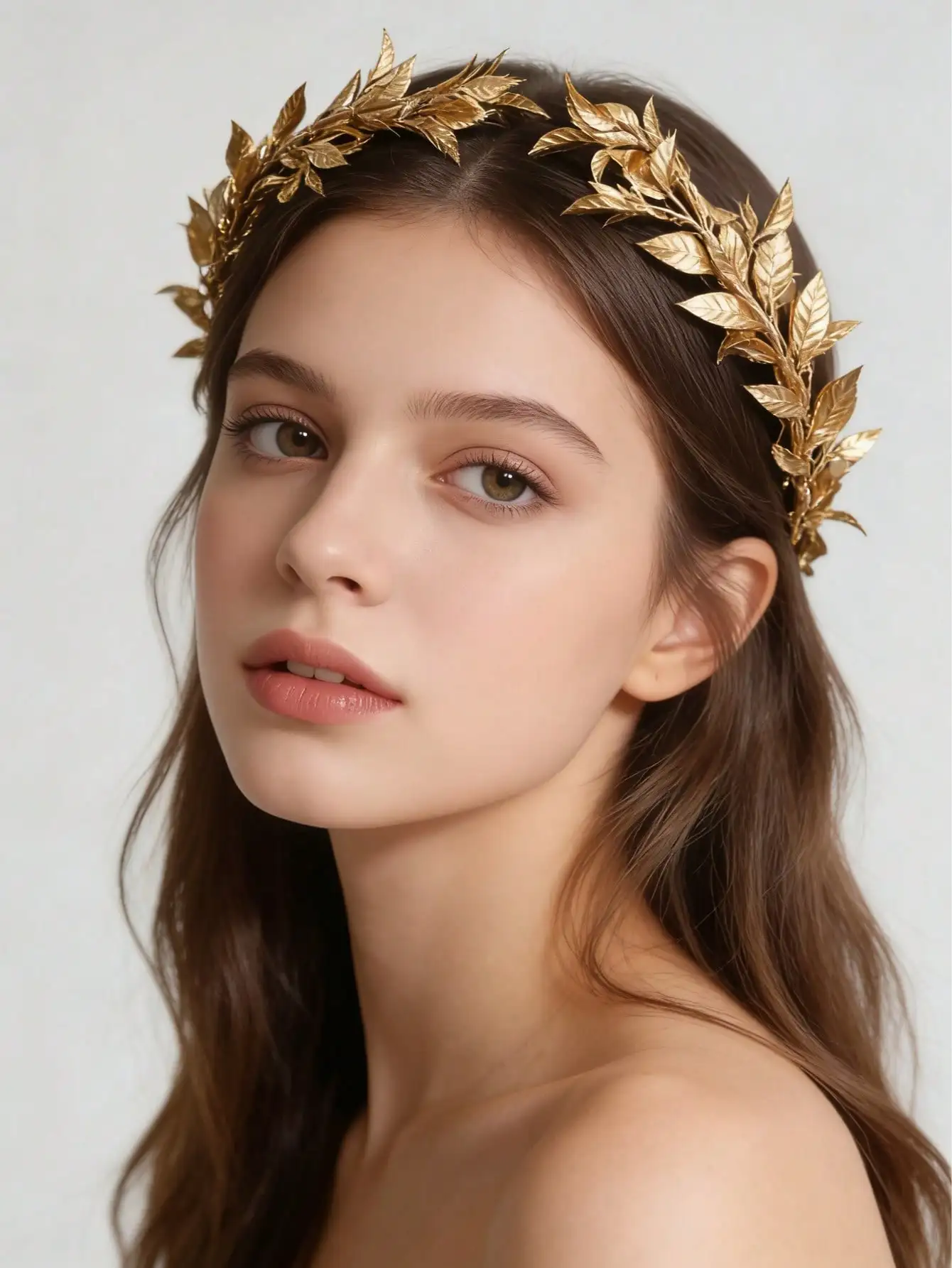 

Roman Style Golden Laurel Leaf Headband, Vintage Faux Gold Leaf Bridal Flower Crown Headpiece, Decoration For Formal Events, Photoshoot, Party, Graduation, Victory Symbolism