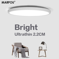 MARPOU Ultra Thin Ceiling Lamp 2.2CM Round Ceiling Lamp Cold Warm White 9W 13W 18W 24W Modern Panel Lighting Fixture Home Decora