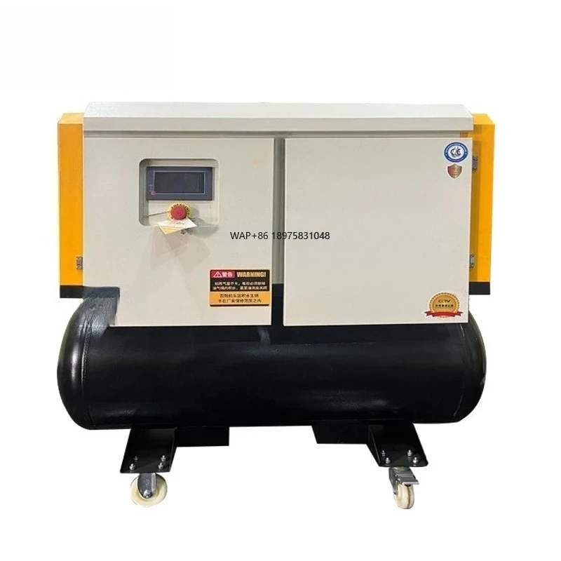 7.5KW PLC-Controlled Multifunctional Screw Air Compressor 50HZ Stationary Pump Air Cooled Sandblasting Well Digging Road