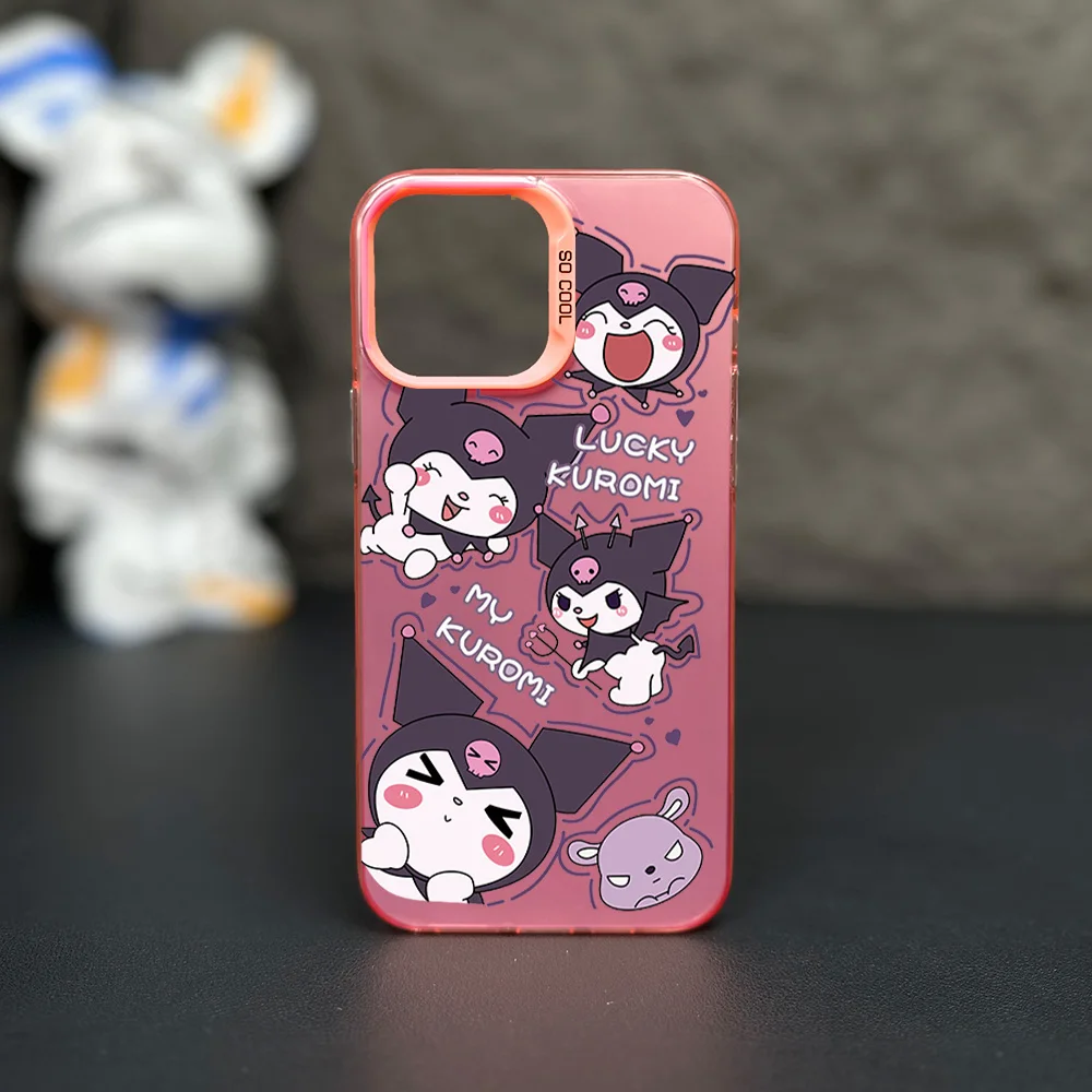 Miniso sanrio kuromi süße handy hülle für samsung galaxy s24 s23 s22 s21 plus ultra s20 fe a55 a54 a53 a52 imd laser