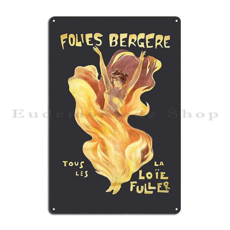 La Louie Fuller Priestess Of Fire Metal Plaque Poster Club Customize Cinema Wall Decor Party Tin Sign Poster