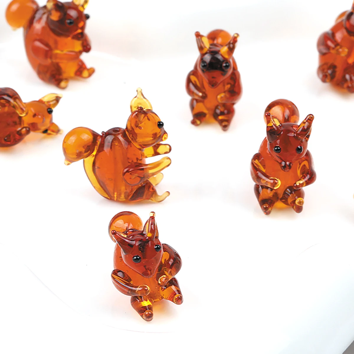 4pcs/8pcs Handcrafted Brown Squirrel Glaze Glass Beads For Jewelry Making DIY Loose Spacer Lampwork Bead Assortments