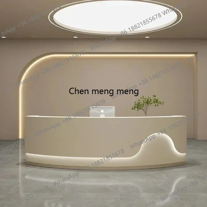 

F5822 for aesthetic prescription desk salon modern reception salon entrance table beauty salon reception podium stands desk furn