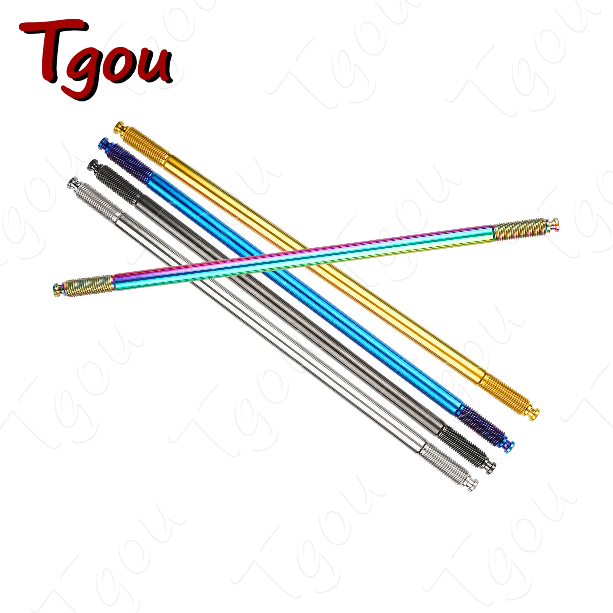 Tgou Titanium Bolt M10 Pitch1.25mm X 280mm for Motorcycle Shock Absorption Front Wheel Center Axle Modification