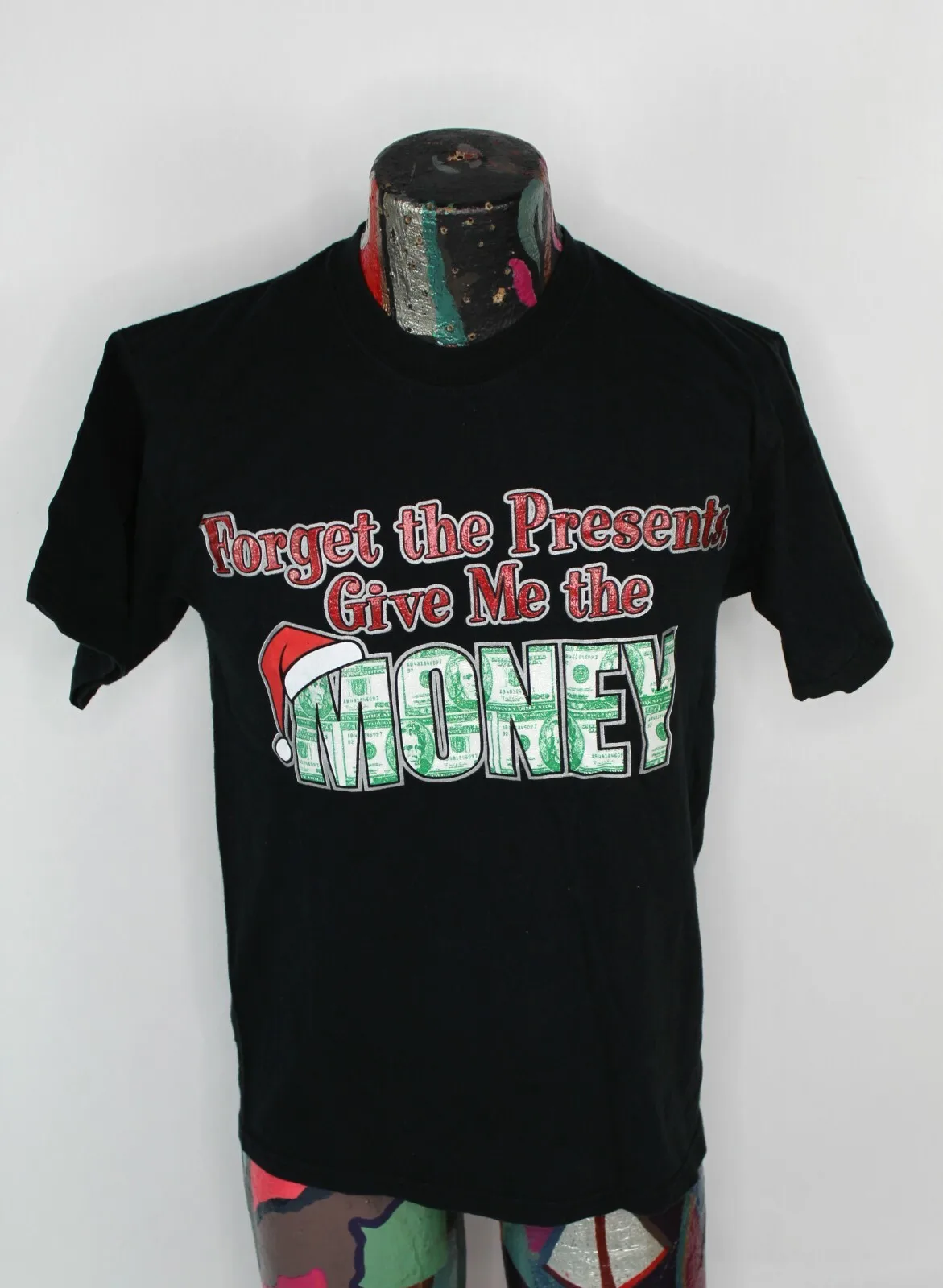 Forget the Presents Give Me The Money Tshirt Size Medium Black Unisex Adult