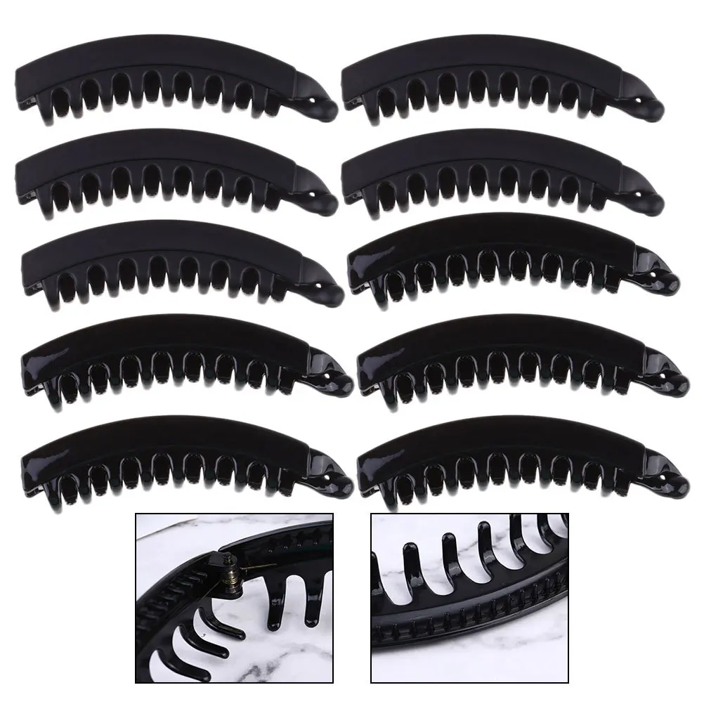 

12pcs Banana Clips Large Ponytail Holder For Thick Thin Curly Straight Spring Hair Clamps Fishtail Bathing Shower Combs Women