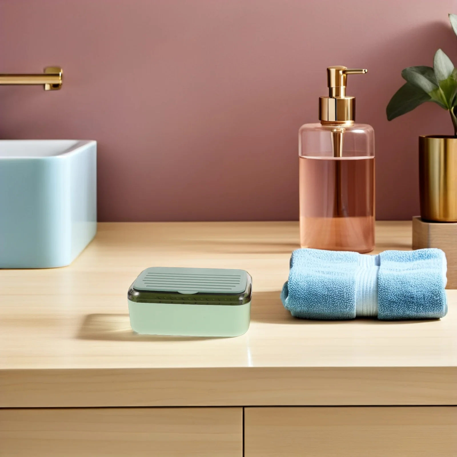 

2Pcs Double Layer Soap Dish Self Draining Bathroom Plastic Soap Holder Kitchen Tray Travel Case Bathroom Plastic Tray