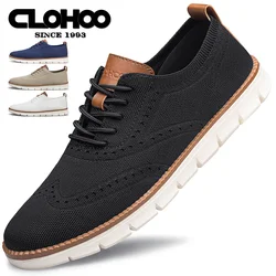 CLOHOO Men's Casual Shoes Outdoor Comfortable Lace-up Walking Shoes Stylish Breathable Male Casual Sneakers Tenis Masculino