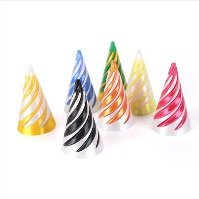 3D Printed Spiral Cone Pyramid Passthrough Sculpture Pass Through Pyramid Toy Mini Vortex Thread illusion Cone Spiral Ornaments