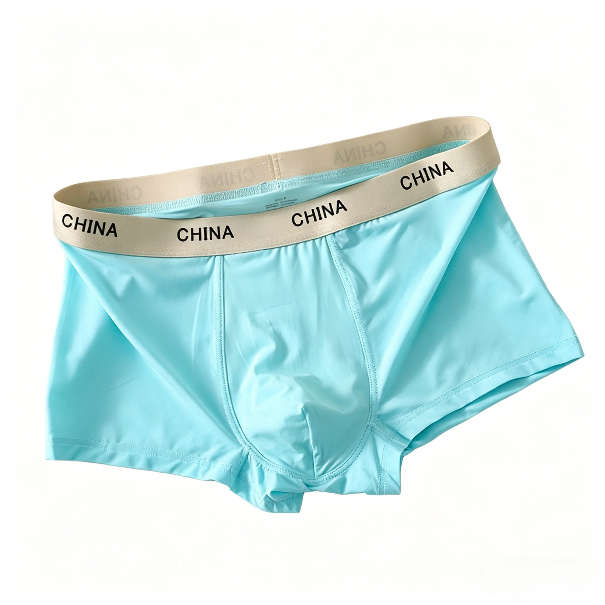 

Men's Japanese Style Ice Silk Boxer Briefs Mid Waist Sexy Solid Color Summer Underwear Youth Fashion U Convex Pouch Boxy Trunks