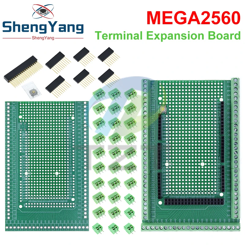 Compatible With MEGA2560 Double-side Prototype Screw Terminal-Block Shield Board Kit For Arduino Mega 2560 / Mega2560 R3