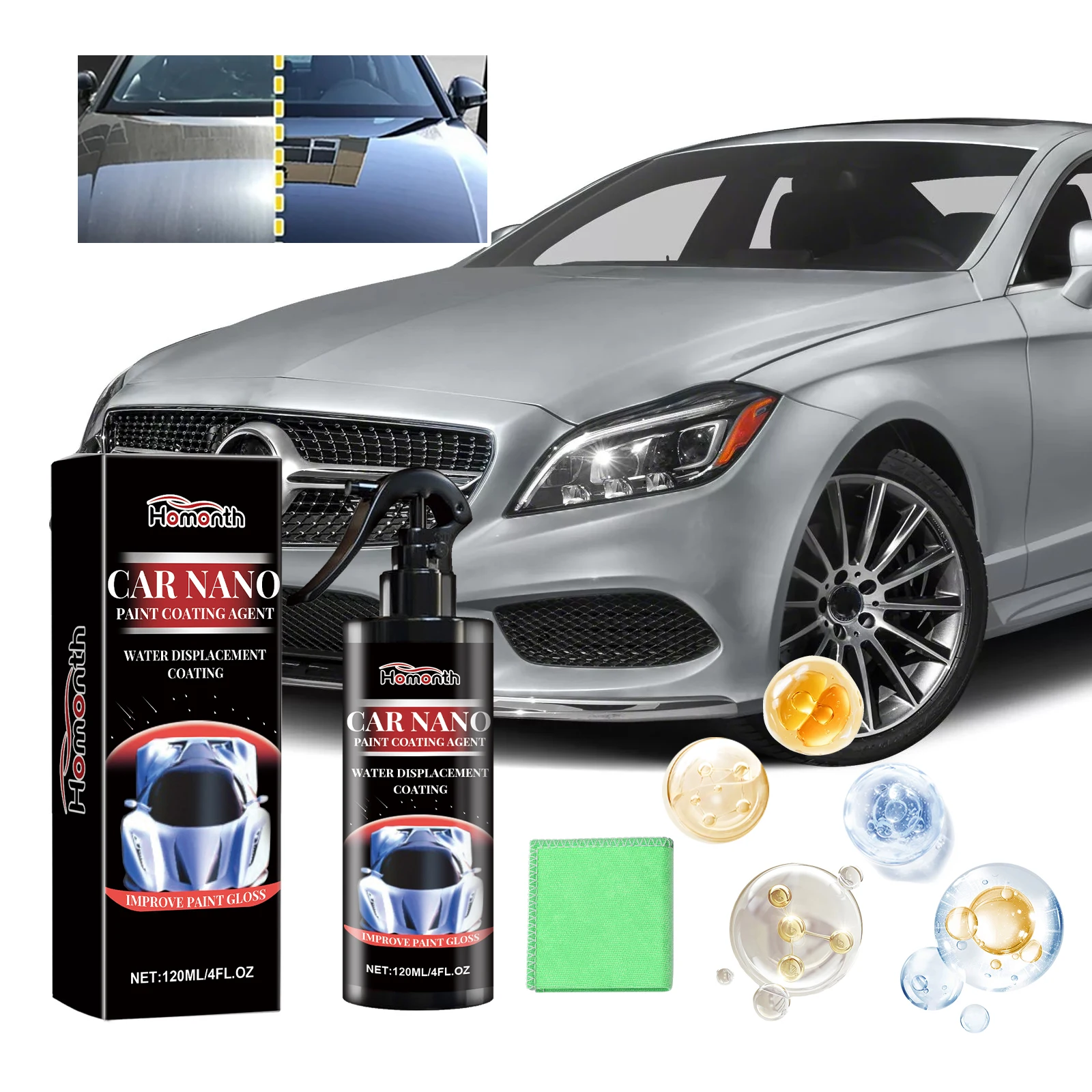 120ml Car Nano Repairing Spray Products Repair Scratches Detailing Coating Agent Glossy Car Cleaning Ceramic Coat for Automobile