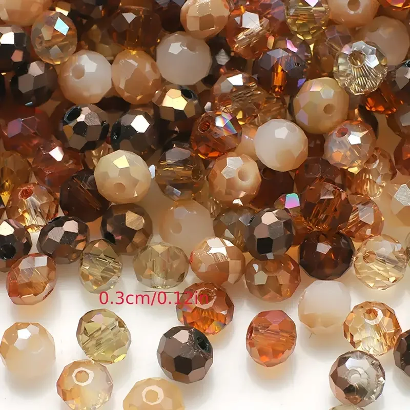 300PCS 3MM Flat Bead Colors Mixed Crystal Glass Beads DIY Jewelry Accessories Earrings Bracelet Necklace Nail Art Accessories