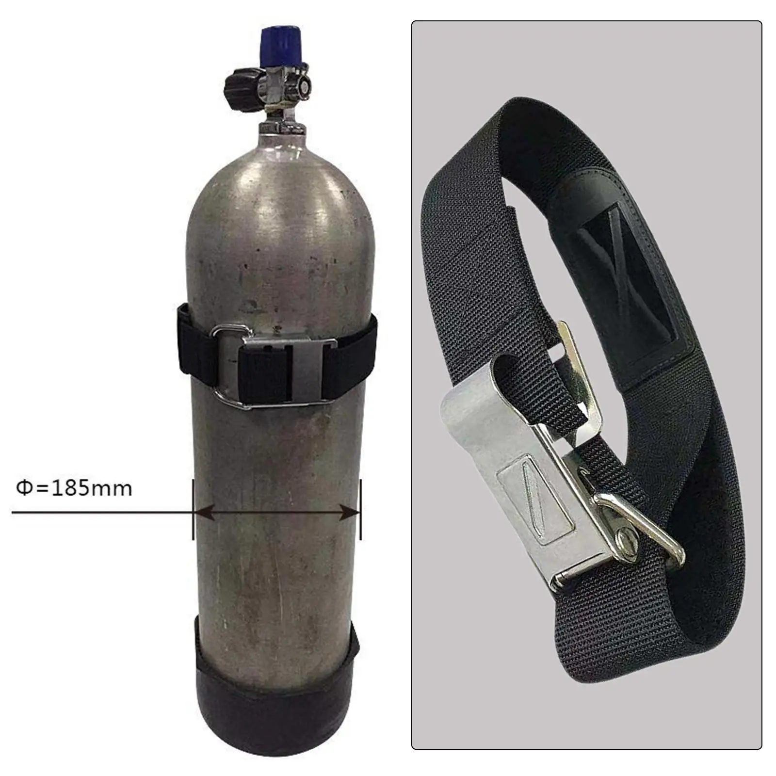 scuba-diving-tank-strap-cam-hinge-buckle-105cm-2-quick-release-for-water-sports-underwater-bcd-tank-cylinder