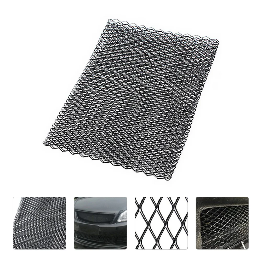 

Black Aluminum Alloy Car Grill Mesh Universal Auto Grille Sheet Metal Bumper Body Kit Easy Cut Install Car Grill Mesh