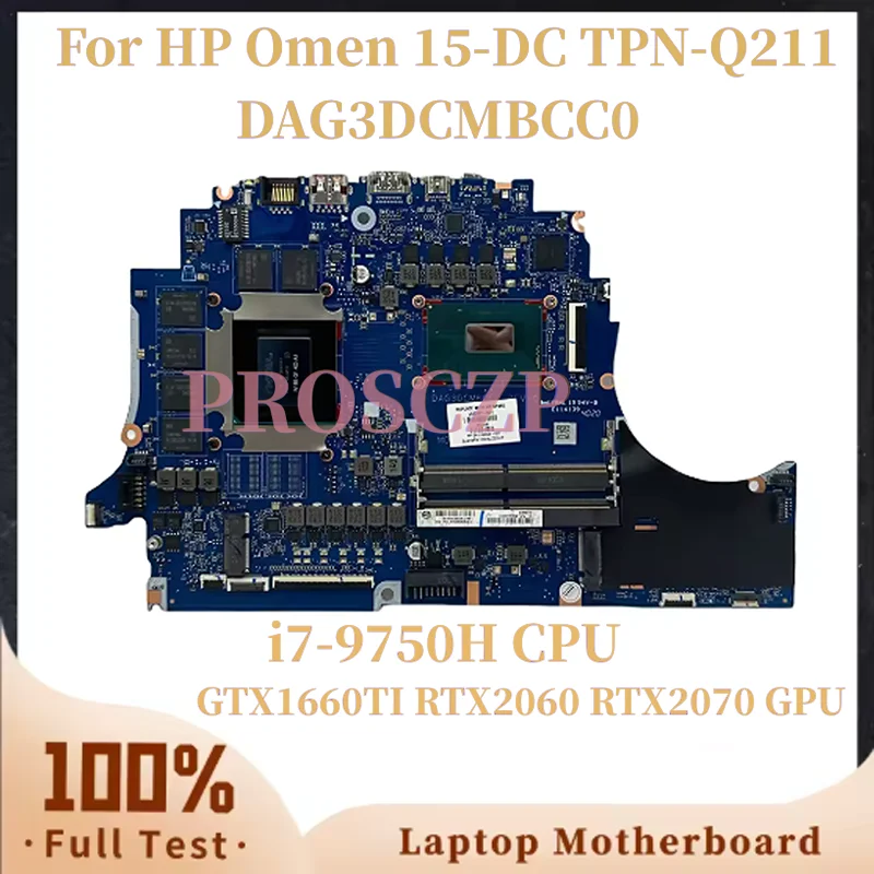 

L52267-601 L52265-601 DAG3DCMBCC0 For HP Omen 15-DC Laptop Motherboard With i7-9750H CPU GTX1660Ti RTX2060 6GB/8GB-GPU