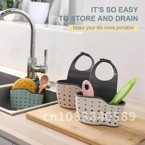 Shelf Kitchen Sink Kitchen drain basket Dish cloth sponge storage bag Soap Storage Organizer Kitchen supplies bathroom organizer