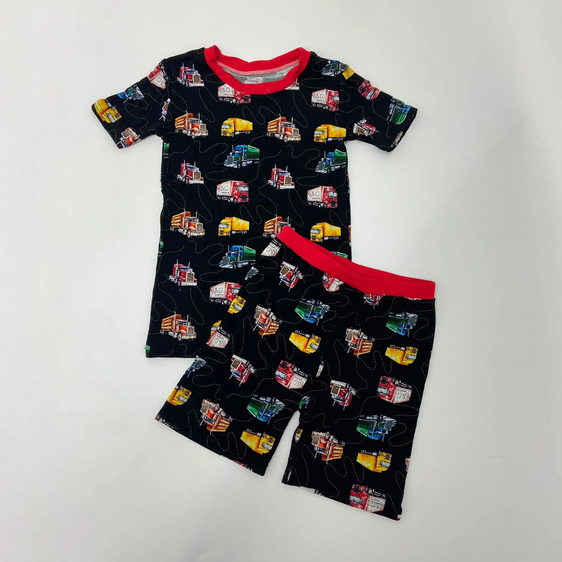 6-7T Boys Girl popular cartoon Cattle Dog Summer Children Clothes T-shirts+ Shorts Sets Casual Short Sleeve shorts sets