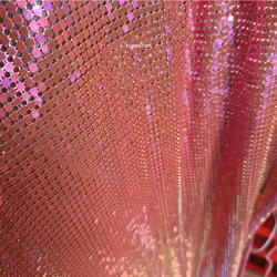 Metal Mesh Fabric for Jewelry Making, Red Iridescent Color, Charms, DIY, Sewing Dress, Bag, Shoes, 4mm, 45x150cm