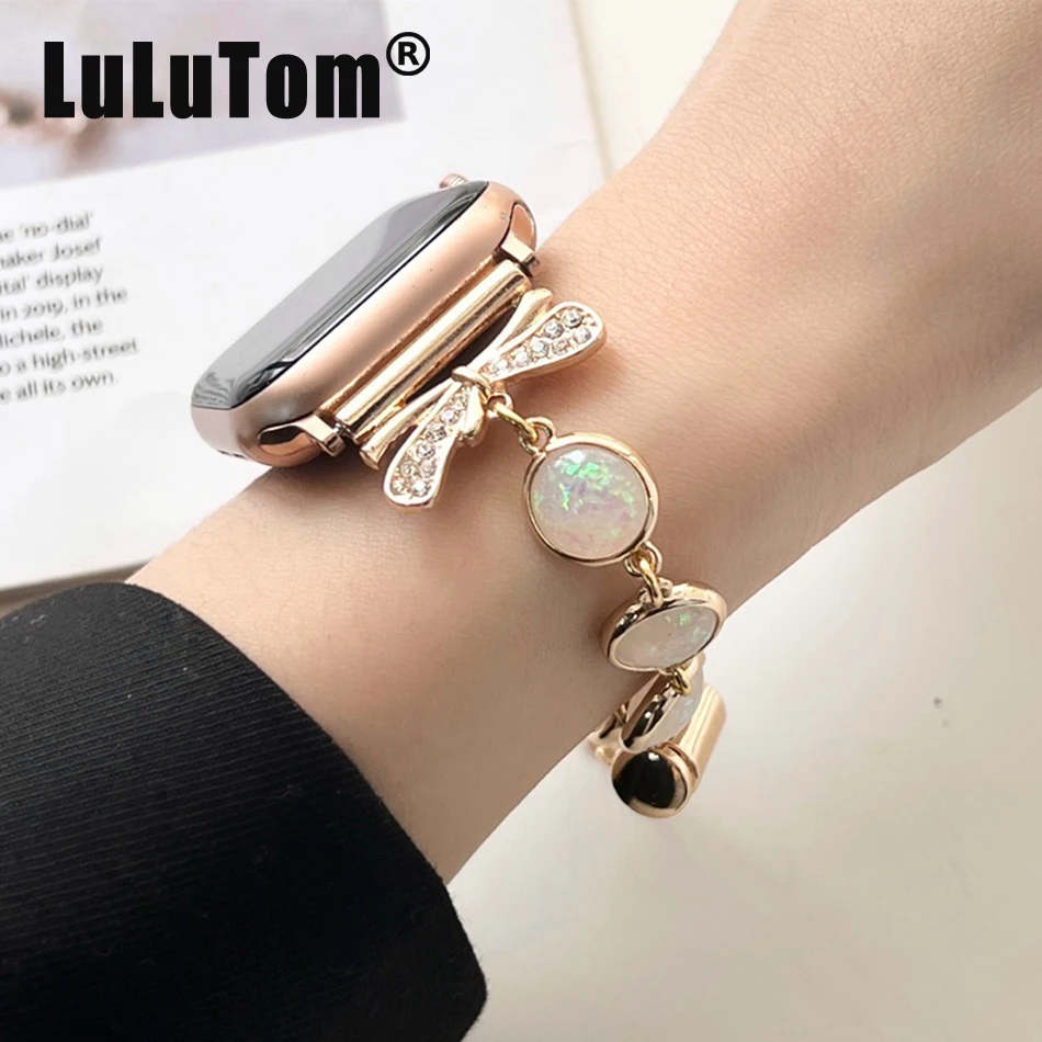 Vintage Gem Strap For Apple Watch UItra 8 7 49mm 45mm 44mm Retro Bracelet Wristband For iWatch Series 6 5 SE 4 3 42mm 40mm 38mm