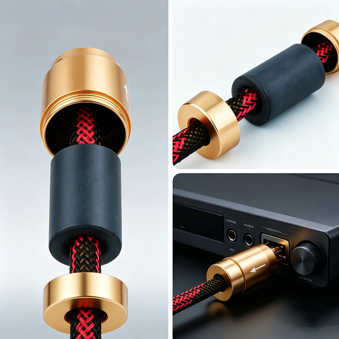 High Performance Cable Wire Pants Boot Y Splitter with audio speaker cable Splitter Aluminium Alloyconnector