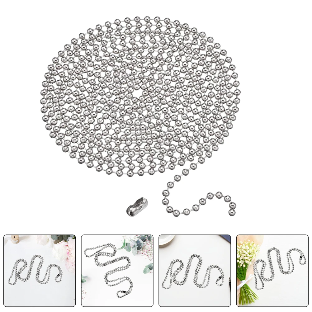 

1 set 1 Set Stainless Steel Beaded Durable Ball Link For Diy Jewelry Making Pendant Tags Keychains Necklace Crafting Projects