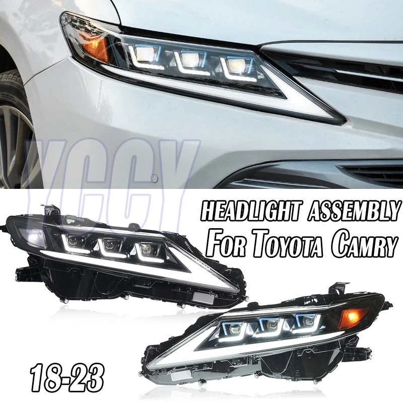 

Светодиодные фары в сборе для Toyota Camry 2018-2023, светодиодные фары Plug and Play с полным светодиодным обновлением, модернизирующие фары